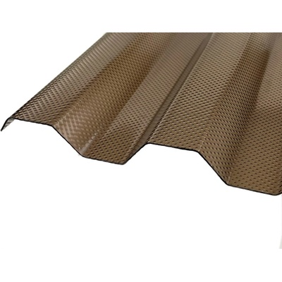 PolyPiù Trapézová polykarbonátová deska 76/18 struktura mikroprizma Più 0,9 mm 1040 x 2000 mm bronz 1 ks