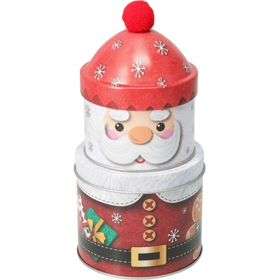 Patrová vánoční plechová dóza Santa 22 cm – vícebarevná, H&L