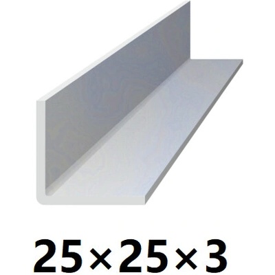 Ocelová tyč tvaru L 25x25x3 (L-profil), bez povrchové úpravy 3 m (J-L25x25x3-3)
