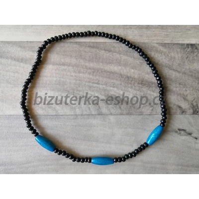 Bizuterka-eshop.cz dřevěné korále na krk černomodré BZ-07077 – Hledejceny.cz