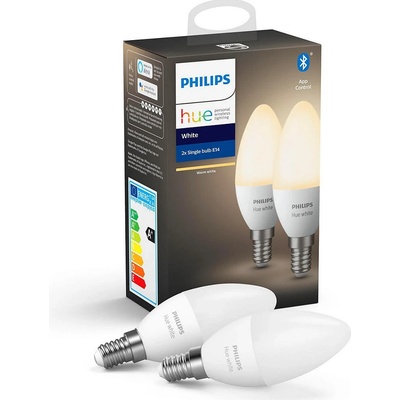 Philips Hue BT LED žárovka E14 5.5W teplá bílá 2 ks chytrá LED žárovka 470 lm 2700 K stmívatelná
