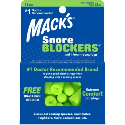 Mack's Snore Blockers špunty do uší proti chrápání 12 párů