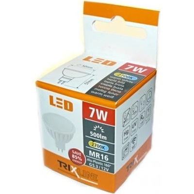 Trixline žárovka LED 7W MR16/12V teplá bílá – Hledejceny.cz