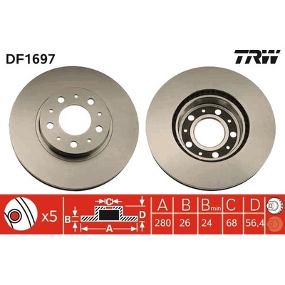 TRW Brzdový kotúč DF1697