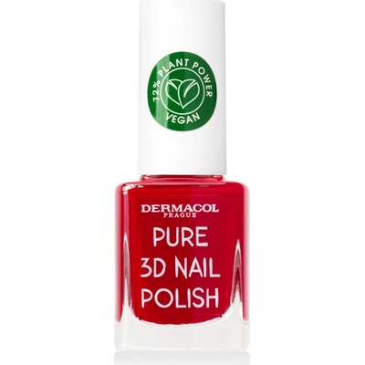 Dermacol Pure 3D Nail Polish Lak na nehty s 3D efektem 04 Poppy Red 11 ml