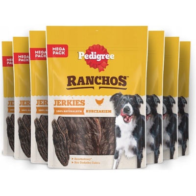 PEDIGREE Ranchos Jerkies bezobilné doplnkové krmivo pre dospelé psy s kuracím mäsom 7 x 180 g