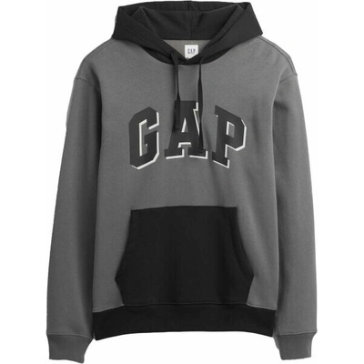 Gap V-HERITAGE Logo PO SNL COLORBLOCK volnočasová mikina šedá