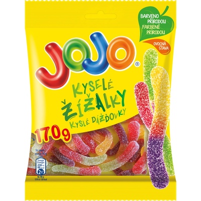Jojo Kyselé žížalky želé bonbóny s ovocnými příchutěmi 170 g