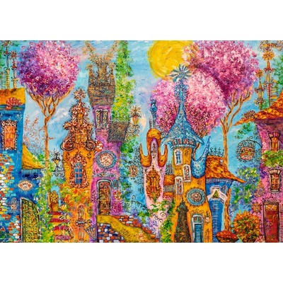 HEYE Charming Village: Růžové stromy 1000 dílků