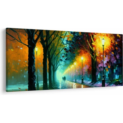 Obraz - Nočná prechádzka, jednodielne 250x125 cm