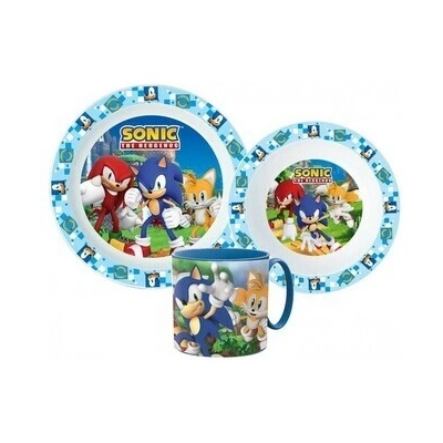 STOR Dětský jídelní set Sonic the Hedgehog talíř miska a hrnek 265 ml plast – Hledejceny.cz