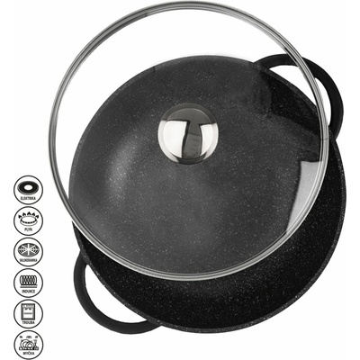 Orion Panvica Wok GRANDE 32 cm sklenená pokrievka indukcia