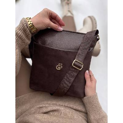 Grosso Čokoládová crossbody kabelka veľká a praktická