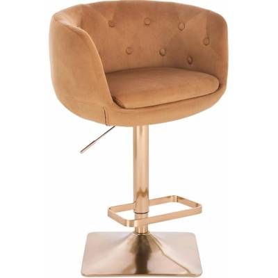 LuxuryForm Design Montana Velur na zlatej hranatej podstave / medová