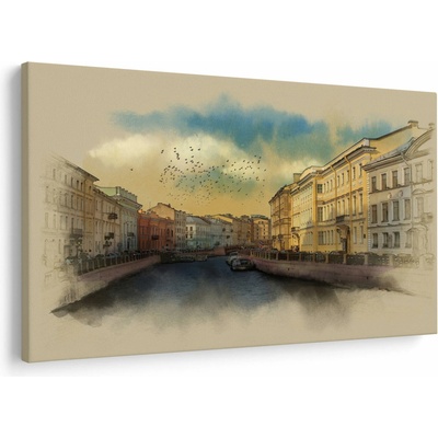 Obraz - Moyka rieka, Petrohrad, Rusko, jednodielne 120x80 cm
