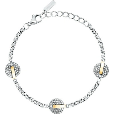 Trussardi Trblietavý bicolor náramok z ocele T-Round TJAYF10