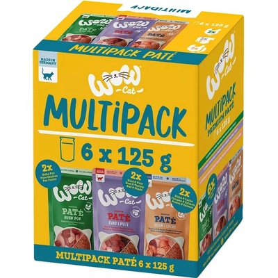 WOW Cat Paté Adult Multipack 6 x 125 g