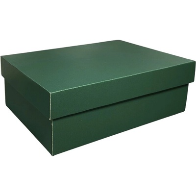 Darčeková krabica s vekom 300x200x100 mm, tmavozelená