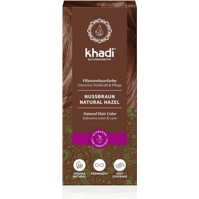 Khadi Přírodní barva na vlasy henna Ořechově hnědá 100 g