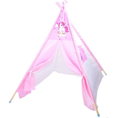 mamido Dětský stan Teepee jednorožec růžový