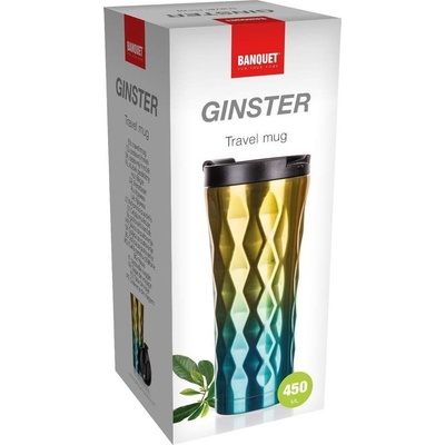 BANQUET Hrnček cestovný dvojstenný GINSTER 0,45 l zlato-modrá