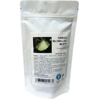 Zelené Drahokamy Ginkgo biloba jemně mletý 100 g