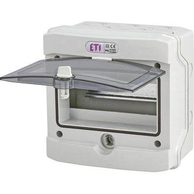 ETI Rozvádzač nástenný 8M IP65 dvierka transp. 201x202x120mm ECH-8G
