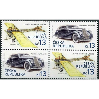 Česká pošta (2015) č. 838 - 839 ** - Česká republika - historické auto + letadlo (9)