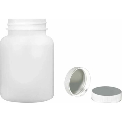 Pilulka Plastová lékovka bílá s bílým uzávěrem s ALU vložkou 150 ml