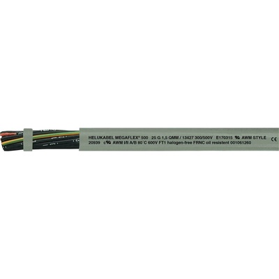 Helu MEGAFLEX® 500 13376-1000 riadiaci kábel 7 x 0.75 mm² 1000m sivá