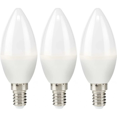NEDIS LED žárovka E14/ svíčka/ 2,8 W/ 220 V/ 250 lm/ 2700 K/ teplá Bílá/ matná/ 3 kusy