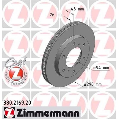 ZIMMERMANN Brzdový kotúč 380216920