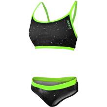 Zone3 Two Piece Bikini Grey fluro Yellow