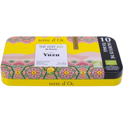 Terre d'Oc Yuzu BIO Zelený čaj 10 čajových sáčků