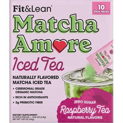 Fit & Lean Matcha Amore Iced Tea Malinový ledový čaj 45 g