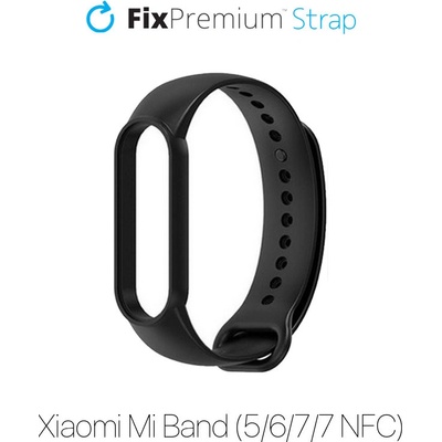 FixPremium - Silikonový Řemínek pro Xiaomi Mi Band (5/6/7/7 NFC), černá