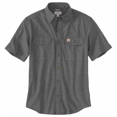 Carhartt košile s krátkým rukávem Loose Fit Midweight Chambray šedá