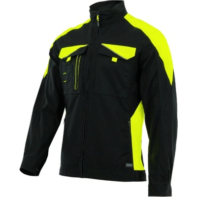 Sara Workwear Strečové kalhoty s laclem Neoflex černé žluté