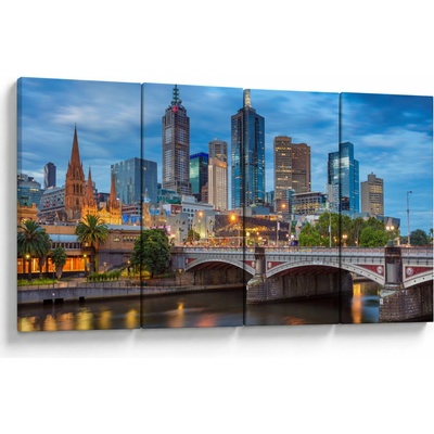 Obraz města Melbourne, Čtyřdílný 160x80 cm