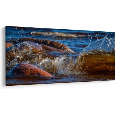 Detailný obraz - voda medzi kameňmi, jednodielne 250x125 cm