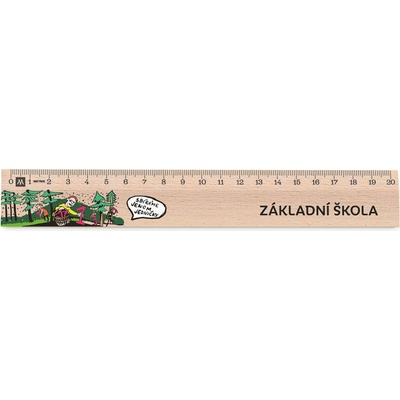 Metrie Didakt-M02 Dřevěné pravítko s potiskem Sbíráme jedničky 20 cm