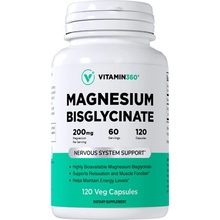 Vitamin360 Magnesium Bisglycinate 200 mg 120 veganských kapslí