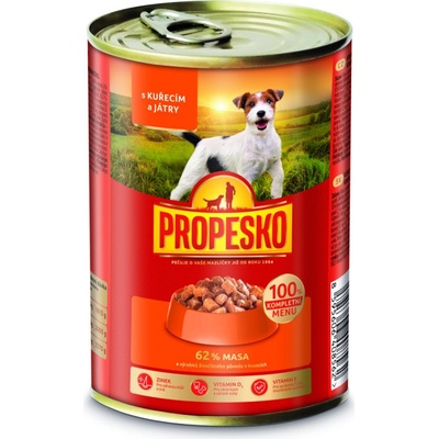 Propesko Adult kúsky s kuracinou a pečeňou v omáčke 415 g