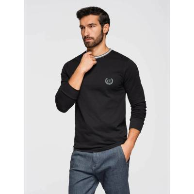 Ombre Clothing pánské tričko s dlouhým rukávem Ziia černá