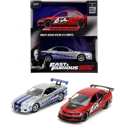 Jada Rychle a zběsile Twin Pack 2006 Mitsubishi Lancer Evo IX + Brianův 2002 Nissan Skyline GTR R34
