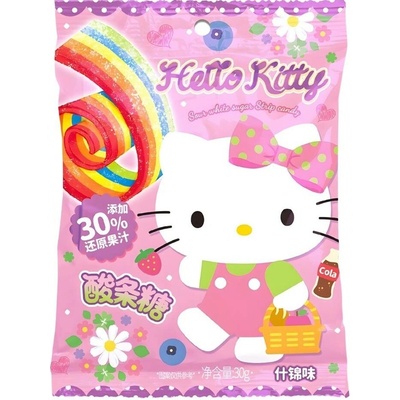 Qi Hello Kitty Assorted Fruit Sour Belt Candy 30 g