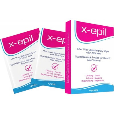 X-Epil Olejové ubrousky po depilaci Aloe Vera 4 ks