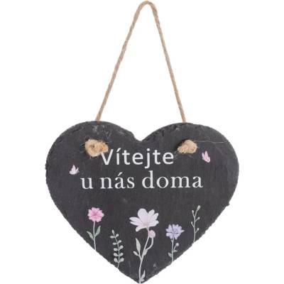 Bridlicové srdce s nápisom Vitajte
