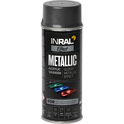 TEGRA INRAL farba v spreji s metalickým efektom 400 ml – čierna