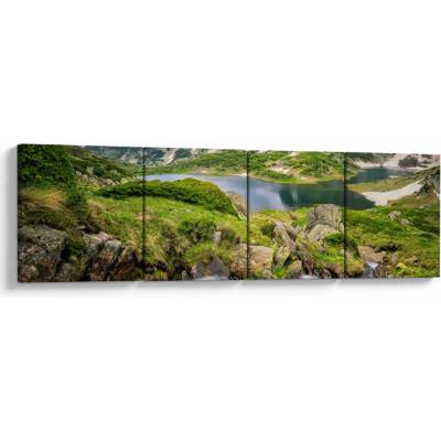 Obraz - Pohľad na horu Rila, štvordielne 160x40 cm